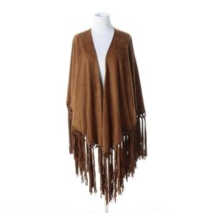 🏵️ Boho Vegan Suede Fringe Shawl
